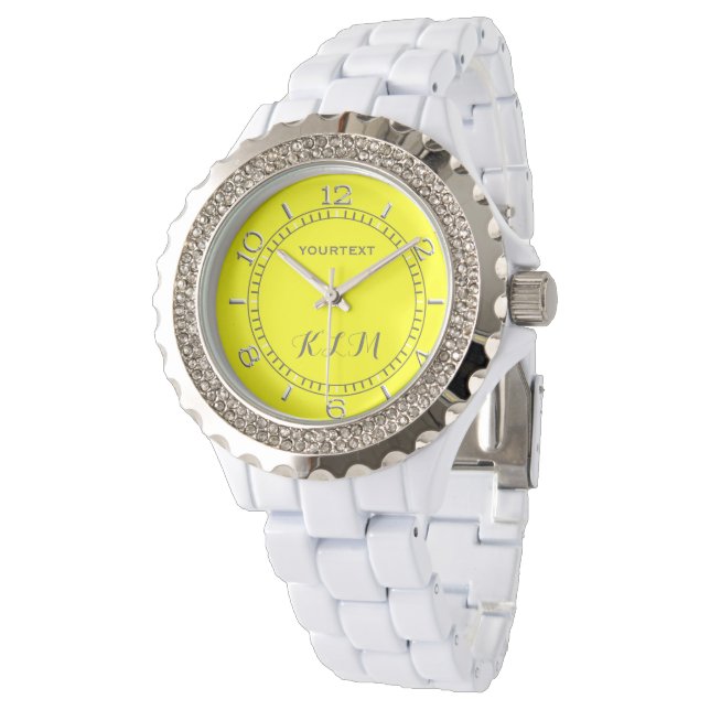 Reloj De Pulsera Monograma Vibrante Yellow Fluo Delight Ready (Angular)