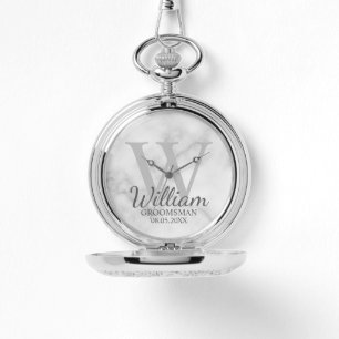 Reloj De Pulsera Monograma y nombre de Groomsman personalizado mode