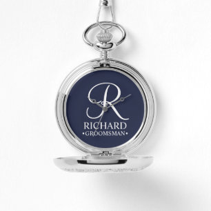 Reloj De Pulsera Monograma y nombre del Groomsman personalizado