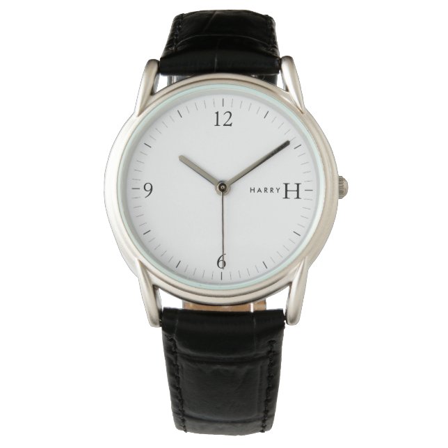 Reloj De Pulsera Monograma y nombre del personalizable (Anverso)