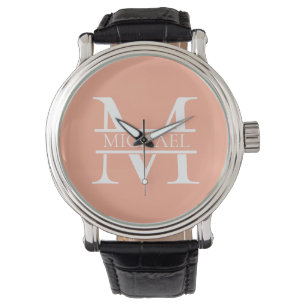 Reloj De Pulsera Monograma y nombre elegante y personalizado
