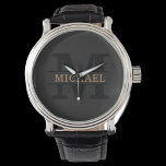 Reloj De Pulsera Monograma y nombre elegantes personalizados<br><div class="desc">Añada un toque de elegancia a sus productos esenciales diarios con este monograma personalizado y el nombre del producto. Con un diseño refinado y detalles de personalizable, combina sofisticación y funcionalidad. Ya sea para uso personal o como un regalo reflexivo, este artículo muestra un elegante monograma y su nombre elegido,...</div>