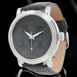 Reloj De Pulsera Monograma y nombre elegantes personalizados