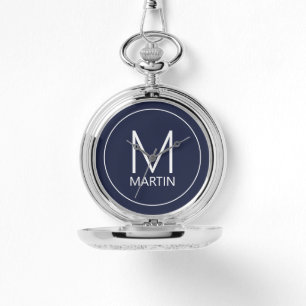 Reloj De Pulsera Monograma y nombre personalizados modernos