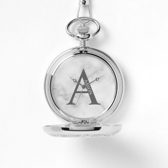 Reloj De Pulsera Monograma y nombre personalizados Pocket Watch (Anverso)