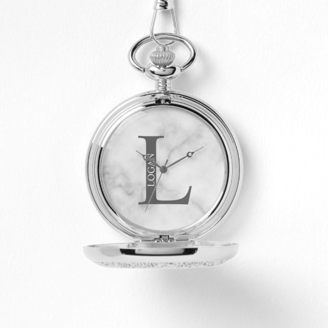 Reloj De Pulsera Monograma y nombre personalizados Pocket Watch (Anverso)