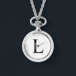 Reloj De Pulsera Monograma y nombre personalizados Pocket Watch<br><div class="desc">El Monograma y Regalo de Nombres Personalizados incluye un monograma y un nombre personalizados en el estilo clásico de tipo de letra serif. Perfecto como regalo del padre para papá,  regalos para los padrinos y para cualquier ocasión especial.</div>