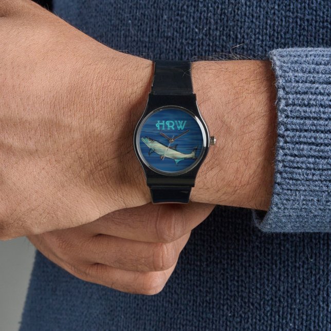 Reloj De Pulsera Monogramado de agua salada de la pesca de Tarpon (Subido por el creador)