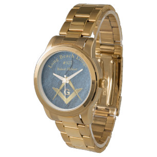 Reloj De Pulsera Monogramado Masonic de Blue Stone