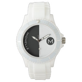 Reloj De Pulsera Monogramado mínimo de semitono BW