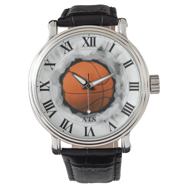 Reloj De Pulsera Monogramo de baloncesto (Anverso)