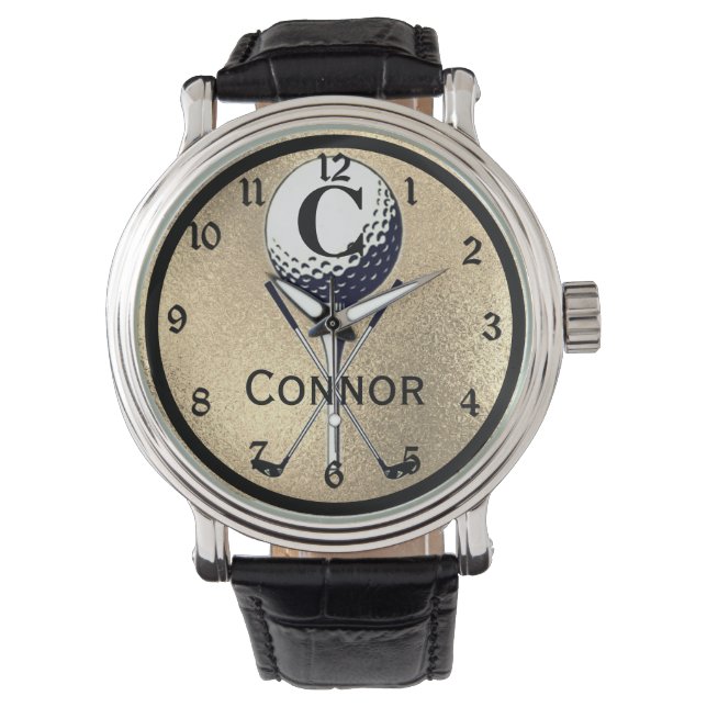 Reloj De Pulsera Monogramo Golf Tee Gold (Anverso)