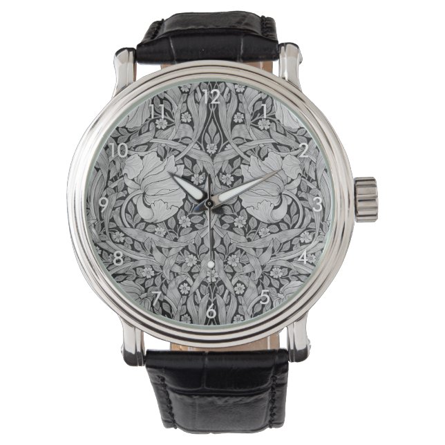 Reloj De Pulsera Monotone gris impermeable, William Morris (Anverso)
