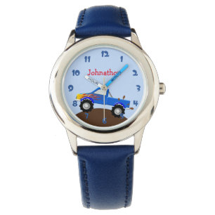 Reloj De Pulsera Monster truck azul personalizado