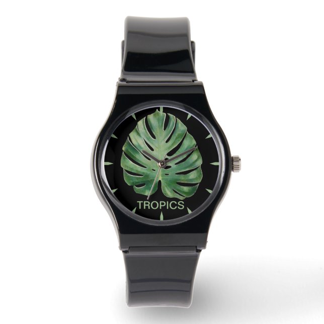 Reloj De Pulsera Monstera Leaf Tropics (Anverso)