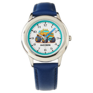 Reloj De Pulsera Monstruo amarillo Aqua Monster Truck Kids