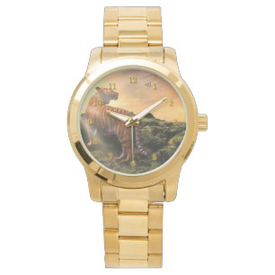 RELOJ DE PULSERA MONTAJE DE TIGRE Y MARIPOSA