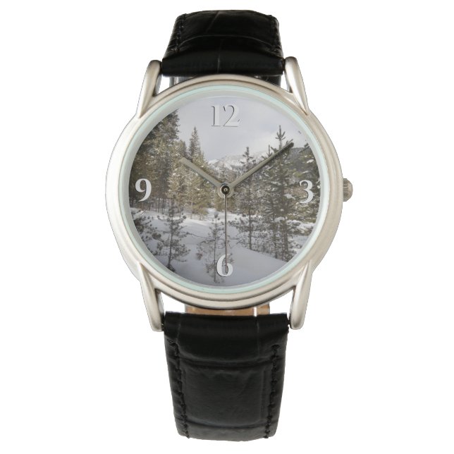 Reloj De Pulsera Montaña nevada de invierno en Montana (Anverso)