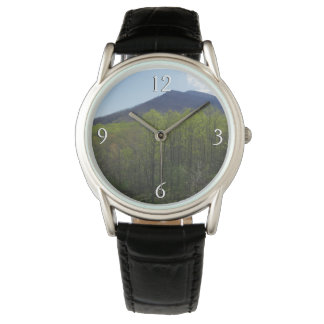 Reloj De Pulsera Montañas Humeantes en paisaje primaveral