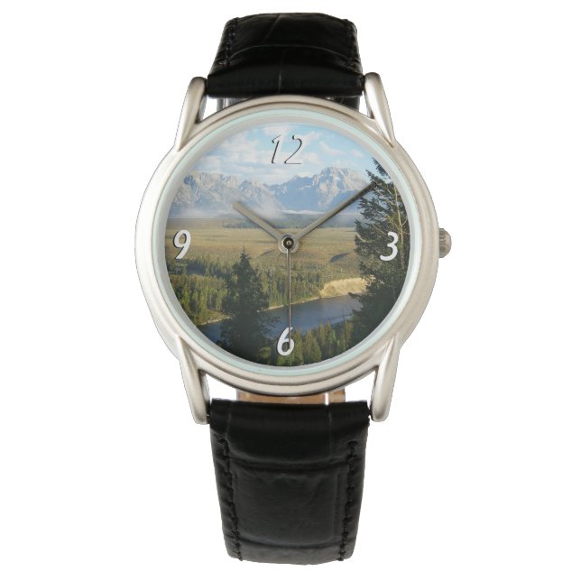 Reloj De Pulsera Montañas Jackson Hole y río (Anverso)