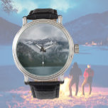 Reloj De Pulsera Montañas nevadas en el lago Plansee<br><div class="desc">¡Para los amantes de la naturaleza! Místico y fascinante - el Planeta en Austria con las nevadas montañas en la niebla. Foto original de Marions Artwork</div>
