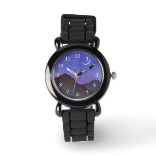 Reloj De Pulsera Montañas Orion & Crescent Moon