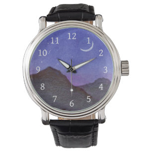 Reloj De Pulsera Montañas Orion & Crescent Moon
