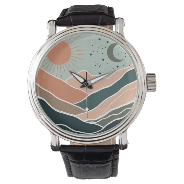 Reloj De Pulsera Montañas Sun y Moon (Anverso)