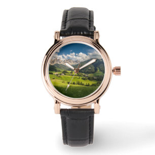 Reloj De Pulsera Montañas   Valle de Funes, Dolomitas, Italia