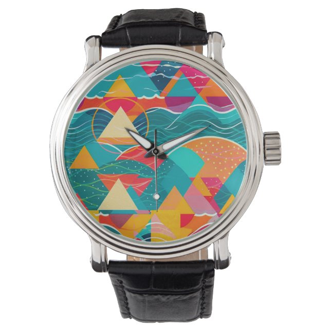 Reloj De Pulsera Montañas y río abstractos (Anverso)