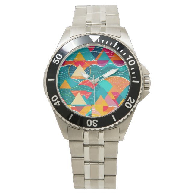 Reloj De Pulsera Montañas y río abstractos (Anverso)