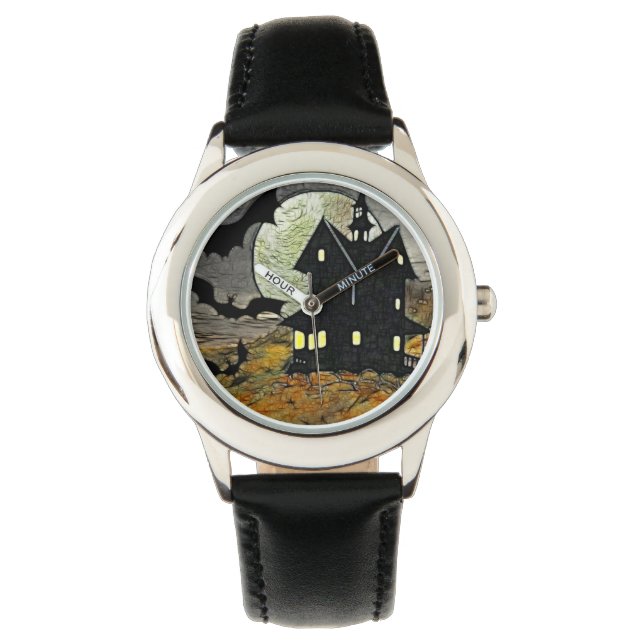 Reloj De Pulsera Monte Spooky Hauned Horror Art (Anverso)