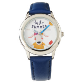 Reloj De Pulsera Montre Enfant Hello Summer Acier inoxydable bleu