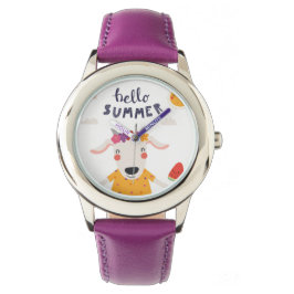 Reloj De Pulsera Montre Enfant Hello Summer Acier Inoxydable Violet