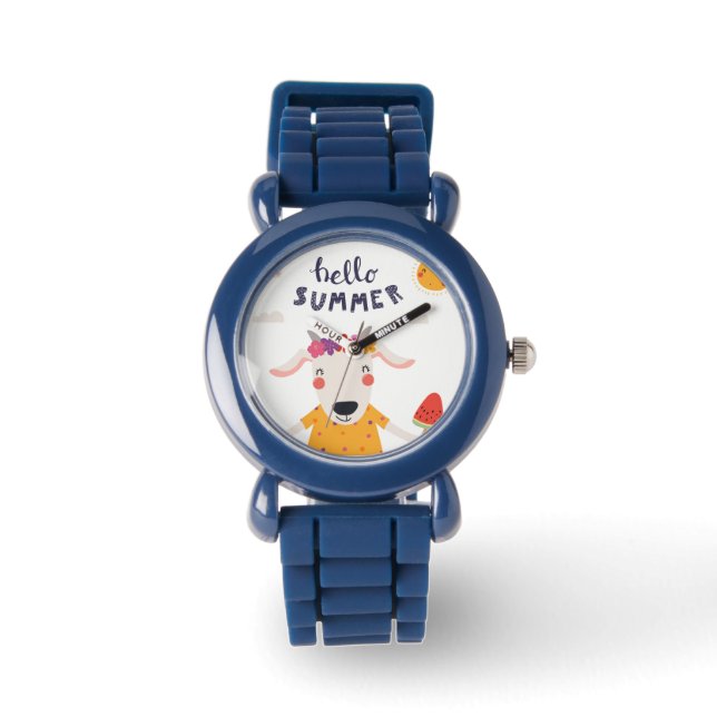 Reloj De Pulsera Montre Enfant Hello Summer Lunette Chiffres  Noirs (Anverso)