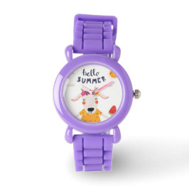 Reloj De Pulsera Montre Enfant Hello Summer Paillettes rouges