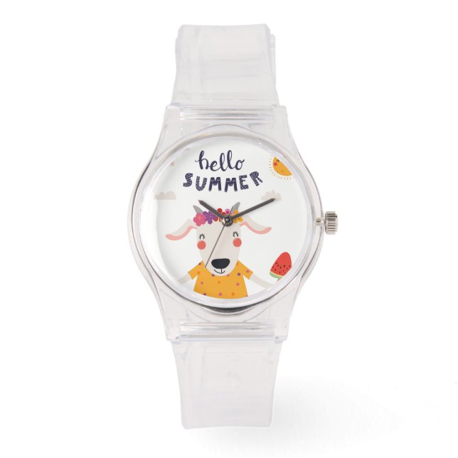 Reloj De Pulsera Montre Femme Hello Summer Sportive Silicon Rose (Anverso)