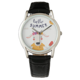 Reloj De Pulsera Montre Hello summer - Classique cuir noir