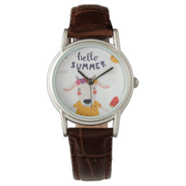 Reloj De Pulsera Montre Hello summer femme classique cuir marron