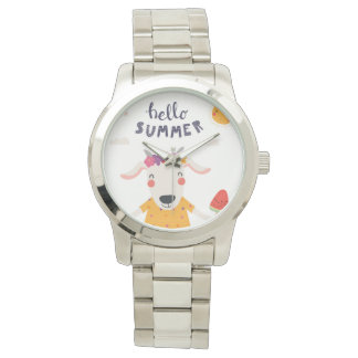 Reloj De Pulsera Montre Hello summer - gros bracelet argent