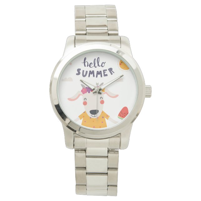 Reloj De Pulsera Montre Hello summer - gros bracelet argent (Anverso)