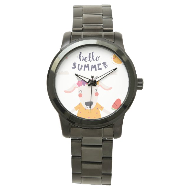 Reloj De Pulsera Montre Hello summer gros bracelet noir (Anverso)