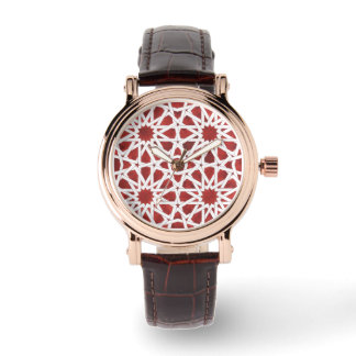 Reloj De Pulsera Montre Mosaïque marocaine rouge
