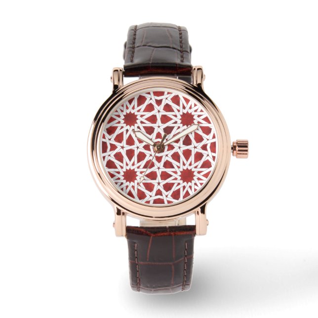 Reloj De Pulsera Montre Mosaïque marocaine rouge (Anverso)