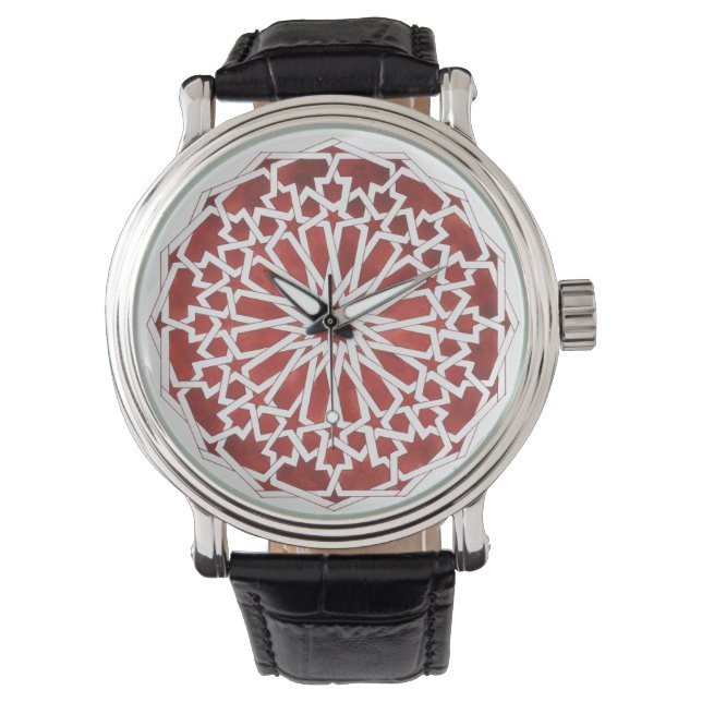 Reloj De Pulsera Montre Mosaïque marocaine rouge ALCAZAR (Anverso)