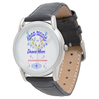 Reloj De Pulsera montre noir calssique, Music Dance