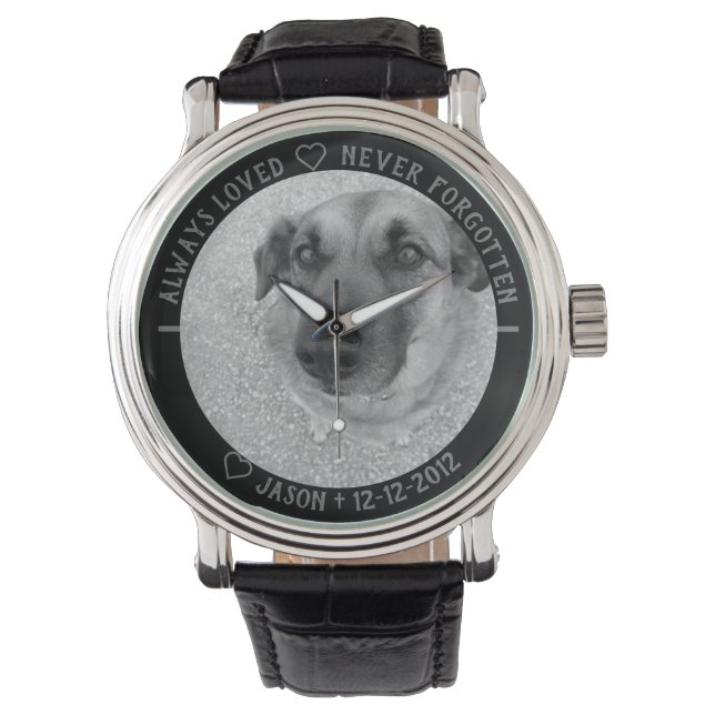 Reloj De Pulsera Monumento a la plantilla de fotos de perros mascot (Anverso)