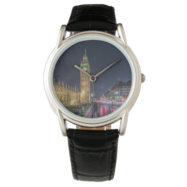 Reloj De Pulsera Monumentos | Big Ben de noche (Anverso)