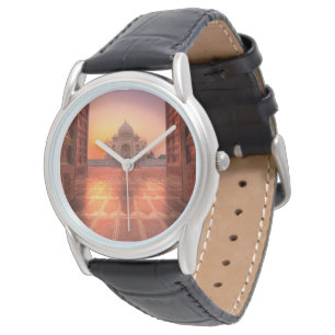 Reloj De Pulsera Monumentos   Taj Mahal, India al atardecer
