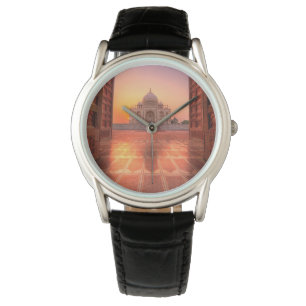 Reloj De Pulsera Monumentos   Taj Mahal, India al atardecer
